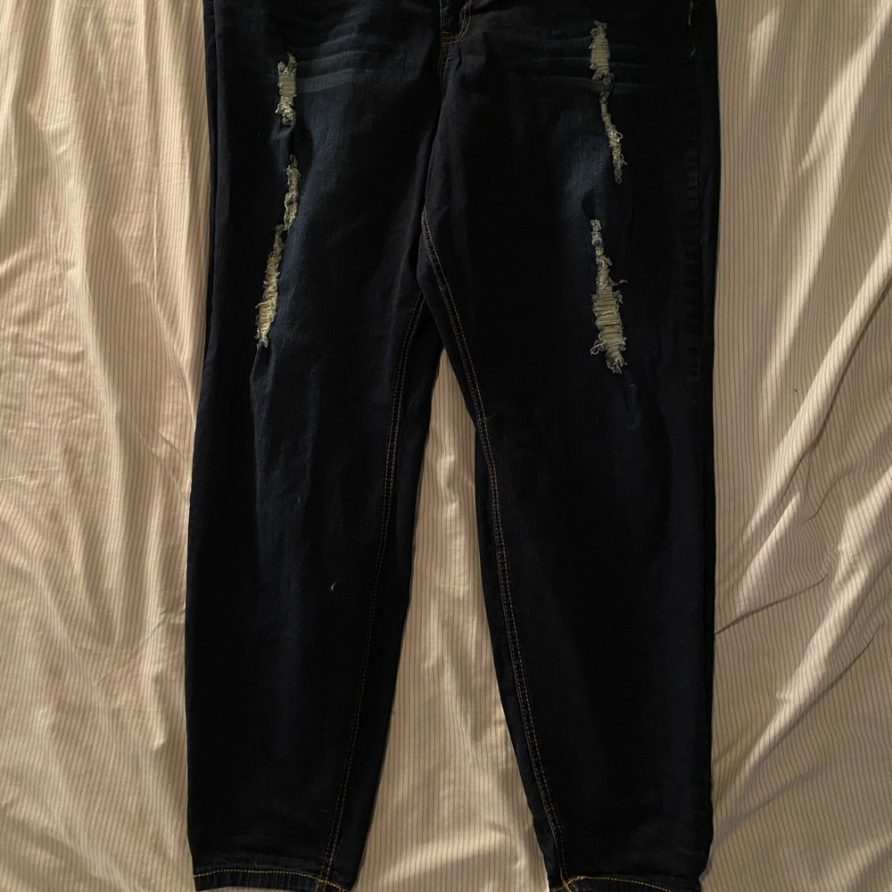 Lovesick distressed blue jeans